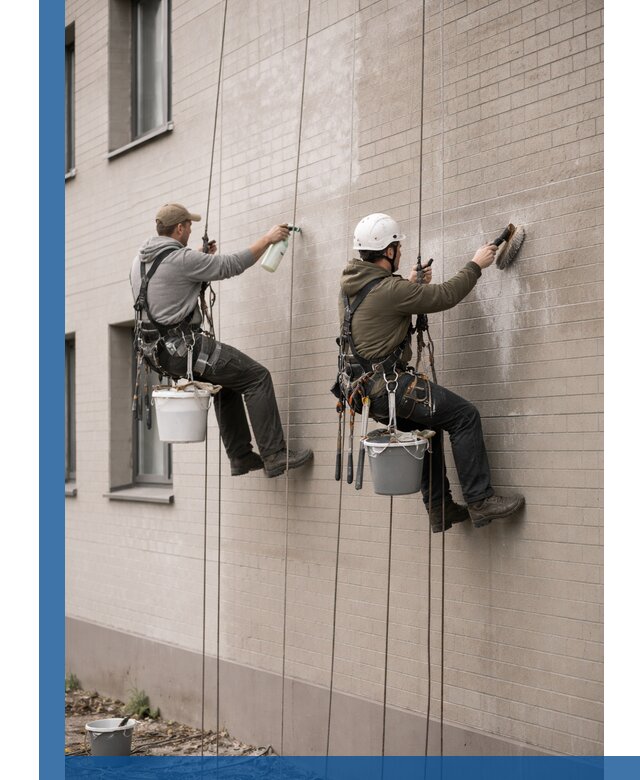 Удаление высолов с фасада зданий в Ялуторовске без повреждений и следов