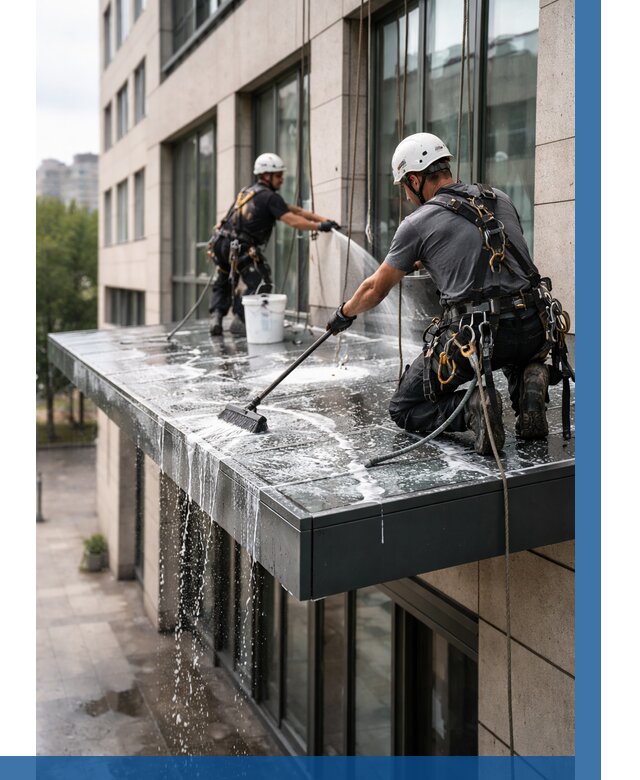 Мойка козырьков и навесов в Ялуторовске от 3615 р. | ВЫСОТНИК-Лтр