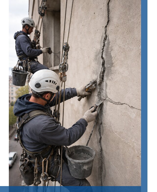 Заделка трещин на фасаде в Ялуторовске от 930 р. | ВЫСОТНИК-Лтр