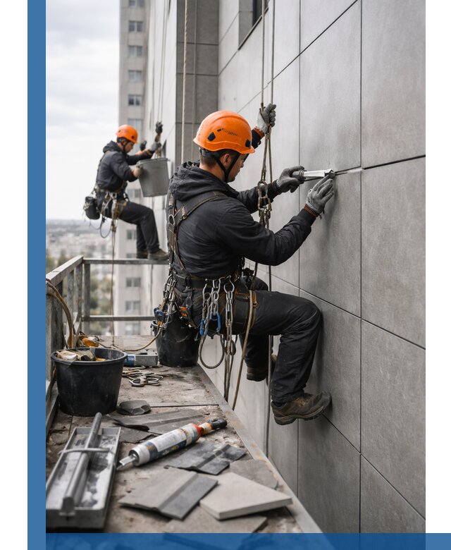 Профессиональный ремонт фасада из керамогранита в Ялуторовске