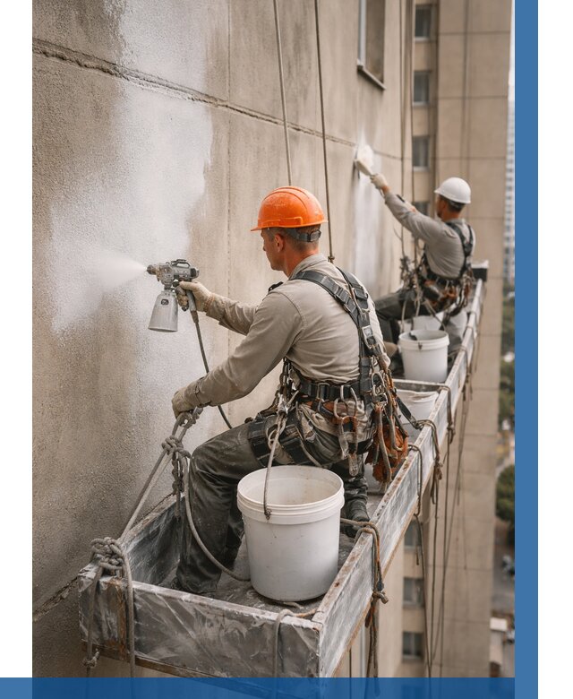 Грунтовка фасада на высоте в Ялуторовске от 124 р. | ВЫСОТНИК-Лтр