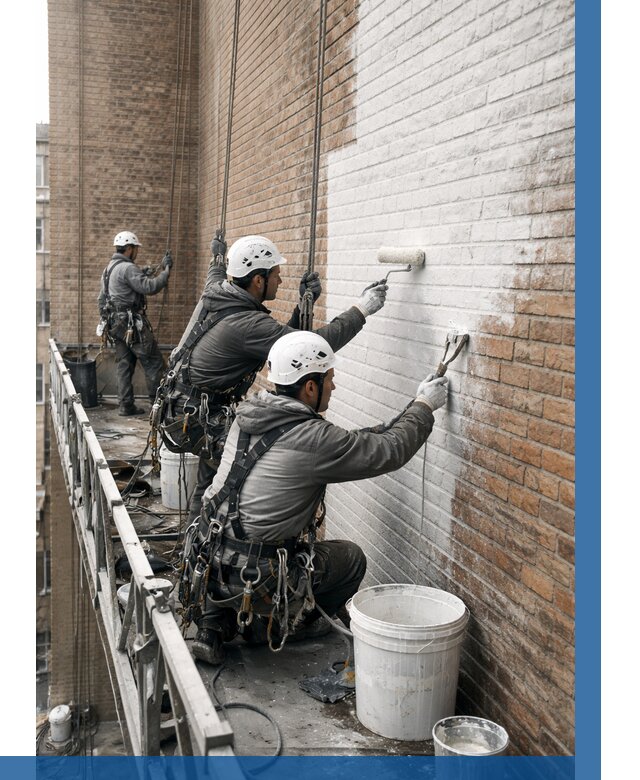 Покраска кирпичного фасада в Ялуторовске от 362 р. | ВЫСОТНИК-Лтр