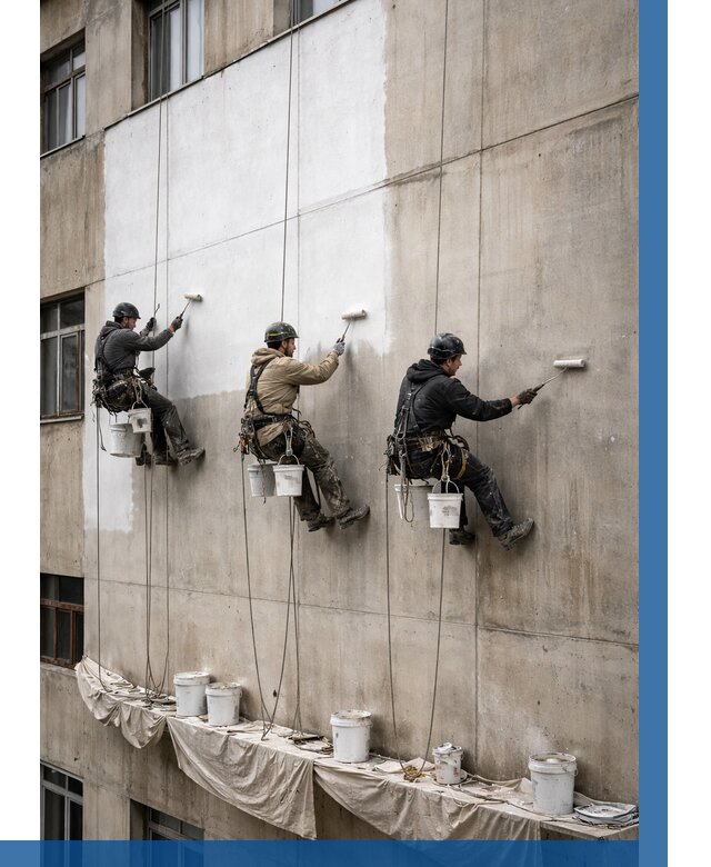 Покраска бетонного фасада в Ялуторовске от 362 р за м2 | ВЫСОТНИК-Лтр