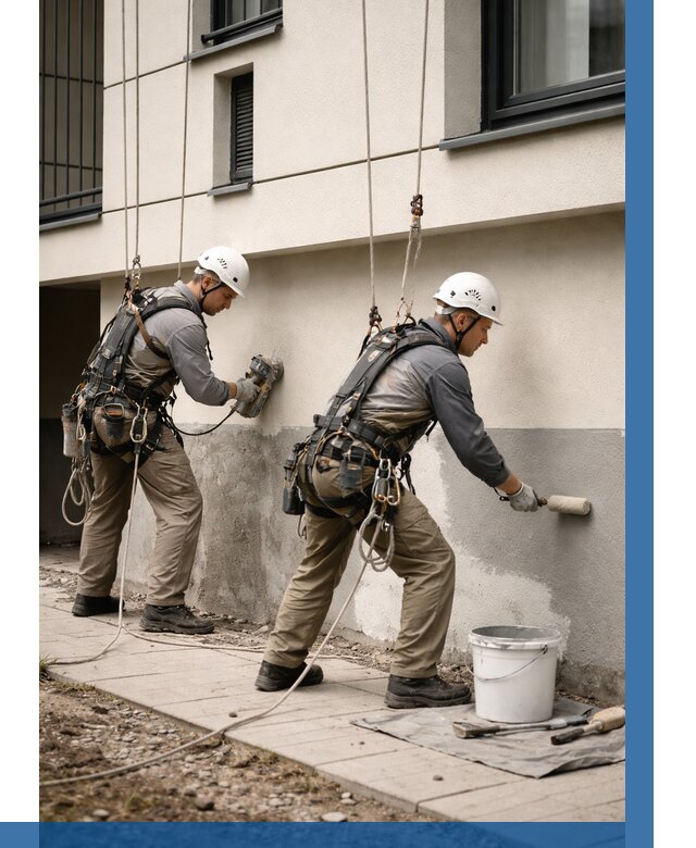 Окраска цоколя здания в Ялуторовске от 465 р. под ключ | ВЫСОТНИК-Лтр