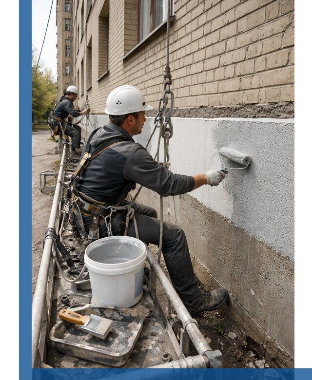 Окраска цоколя здания в Ялуторовске профессионально и надежно