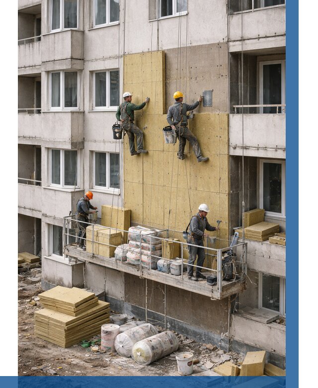 Утепление фасада минватой в Ялуторовске от 1549 р. | ВЫСОТНИК-Лтр