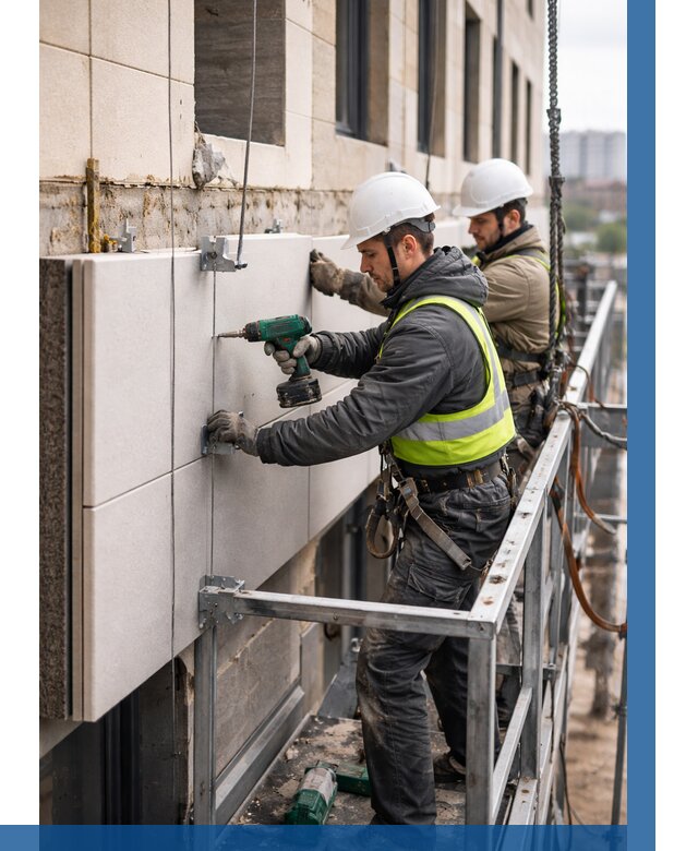 Монтаж фасадных термопанелей в Ялуторовске от 1549 р. | ВЫСОТНИК-Лтр