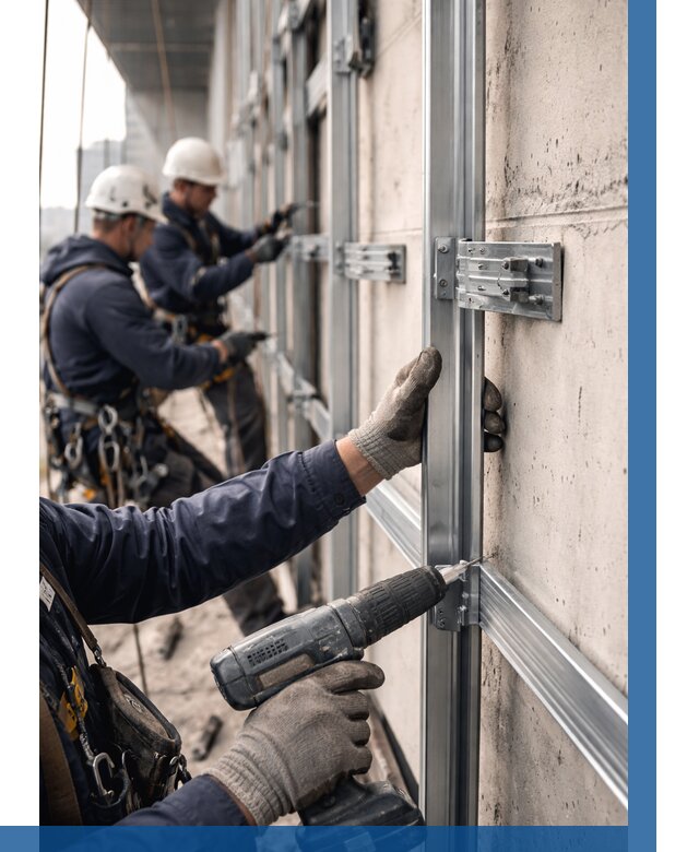 Монтаж подсистемы вентфасада в Ялуторовске от 878 р. | ВЫСОТНИК-Лтр