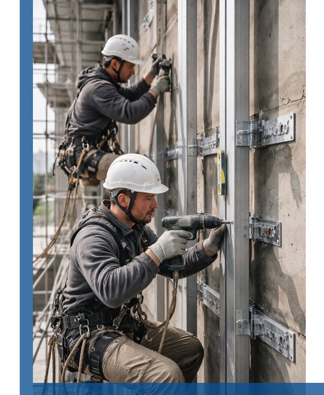 Монтаж и крепление подсистемы вентфасада в Ялуторовске