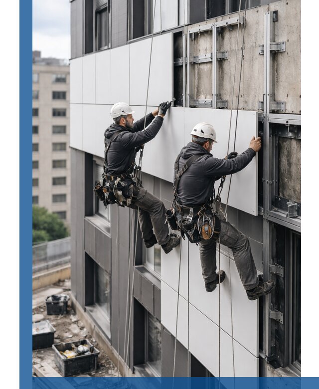 Монтаж композитных панелей фасада в Ялуторовске под ключ