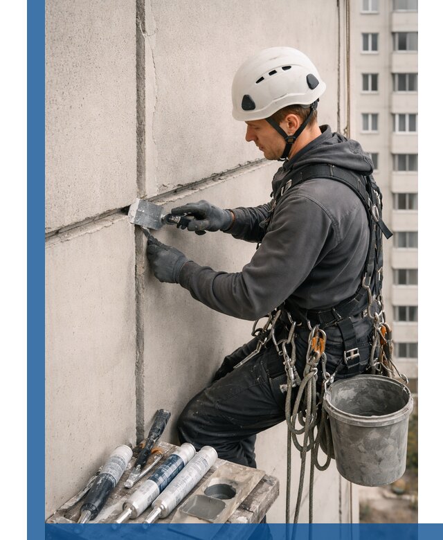 Ремонт межпанельных швов в Ялуторовске герметизация и восстановление