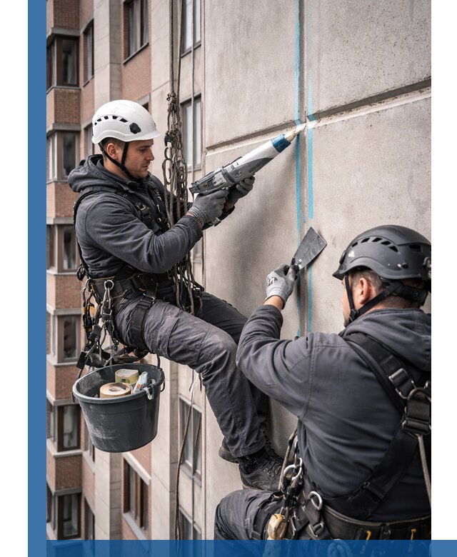 Вторичная герметизация швов фасада и кровли в Ялуторовске