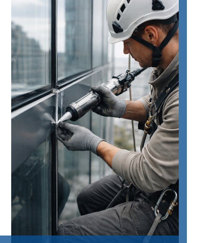 Герметизация стыков витража в Ялуторовске от 1239 р. | ВЫСОТНИК-Лтр