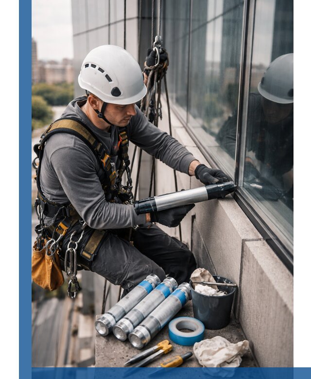 Герметизация стыков витража в Ялуторовске для герметичных фасадов