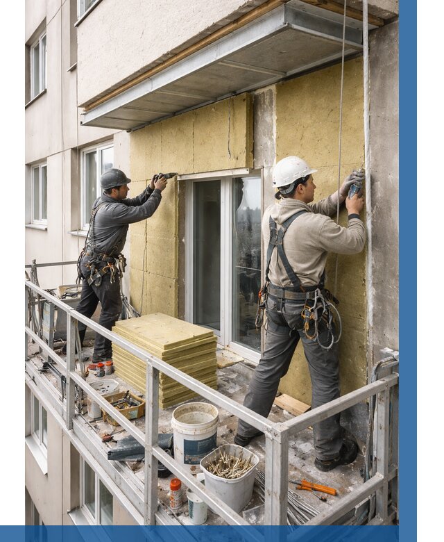 Утепление балкона снаружи в Ялуторовске от 1653 р. под ключ ВЫСОТНИК-Лтр