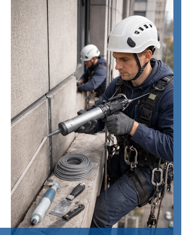 Герметизация деформационных швов фасада в Ялуторовске от 723 | ВЫСОТНИК-Лтр