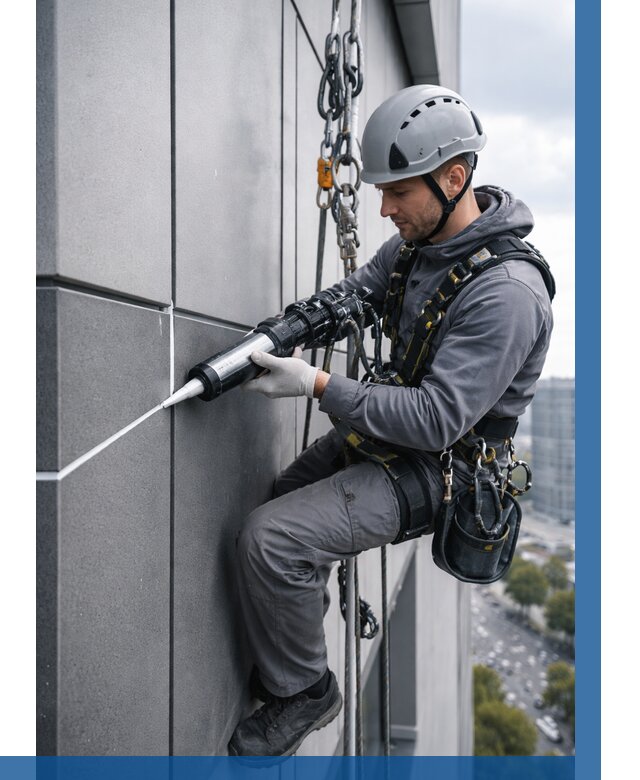 Герметизация стыков фасадных панелей в Ялуторовске от 6714 р.| ВЫСОТНИК-Лтр