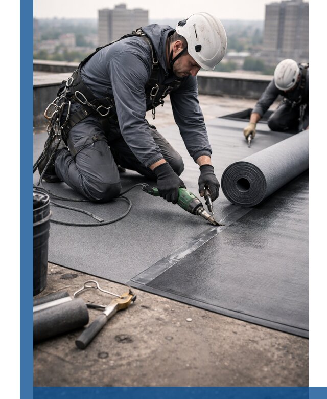 Ремонт мягкой кровли в Ялуторовске с выездом промальпинистов