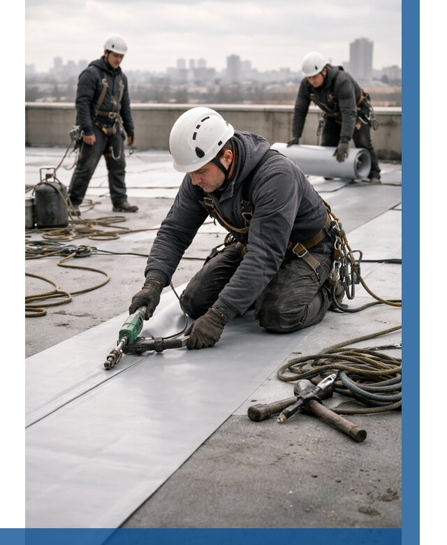 Ремонт мембранной кровли в Ялуторовске от 1859 р./м2 | ВЫСОТНИК-Лтр