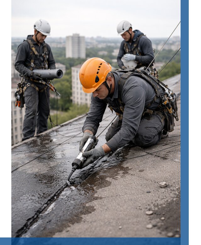 Устранение протечек кровли в Ялуторовске от 12395 р. | ВЫСОТНИК-Лтр