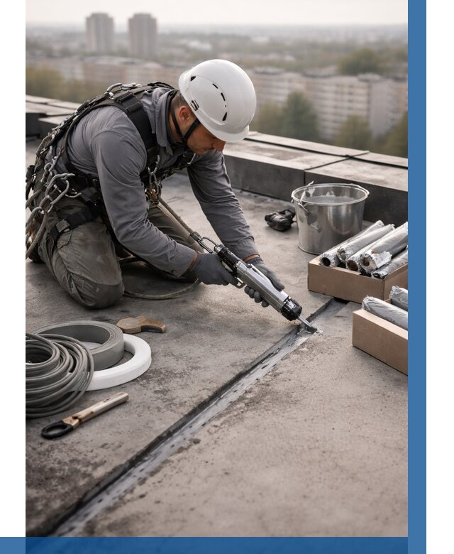 Герметизация швов кровли в Ялуторовске от 465 р./м2 | ВЫСОТНИК-Лтр