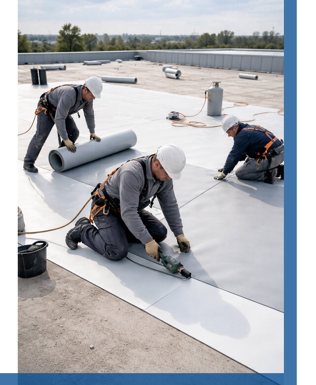 Монтаж мембранной кровли под ключ в Ялуторовске от 1239 р. | ВЫСОТНИК-Лтр