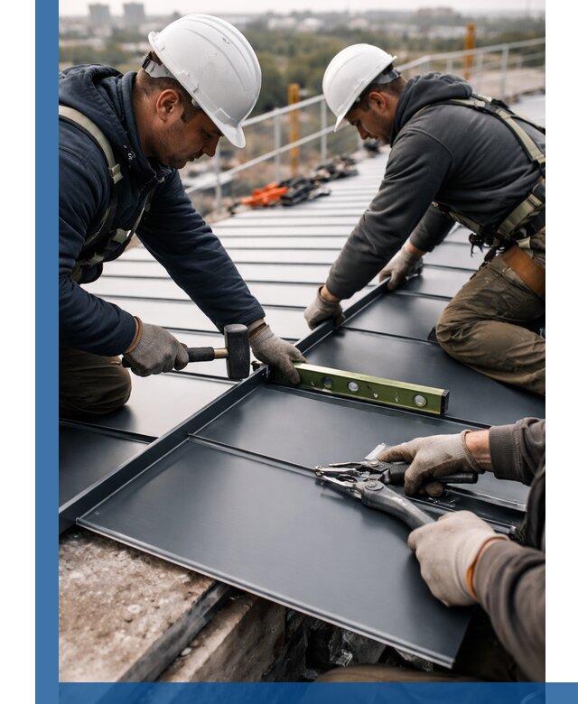 Монтаж фальцевой кровли в Ялуторовске для промышленных зданий