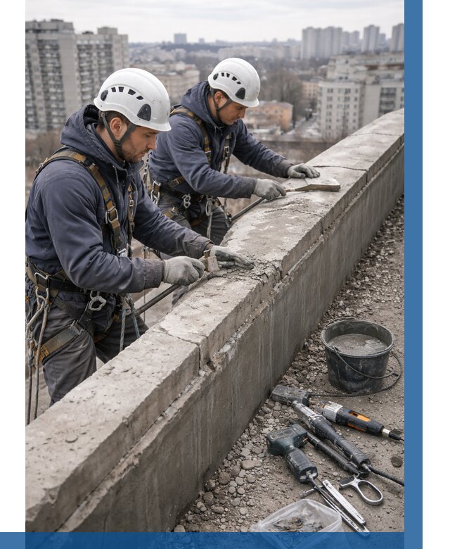 Ремонт парапета на кровле в Ялуторовске от 1549 р. | ВЫСОТНИК-Лтр