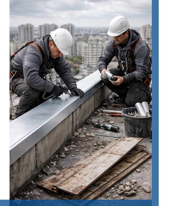 Замена парапетных крышек под ключ в Ялуторовске от 1239 р. | ВЫСОТНИК-Лтр