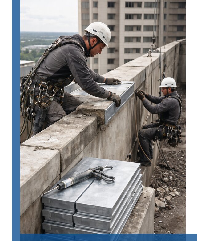 Замена парапетных крышек и установка новых в Ялуторовске