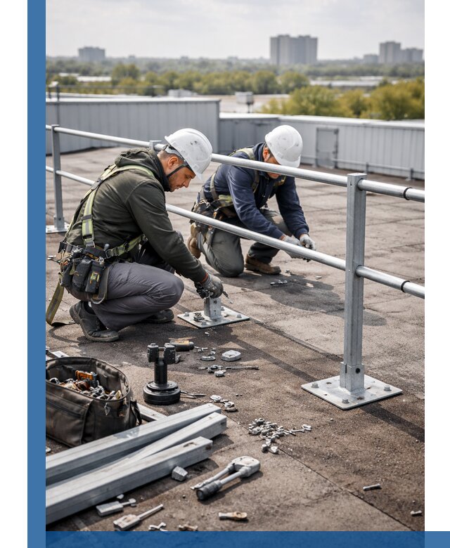 Монтаж кровельного ограждения в Ялуторовске под ключ с гарантией