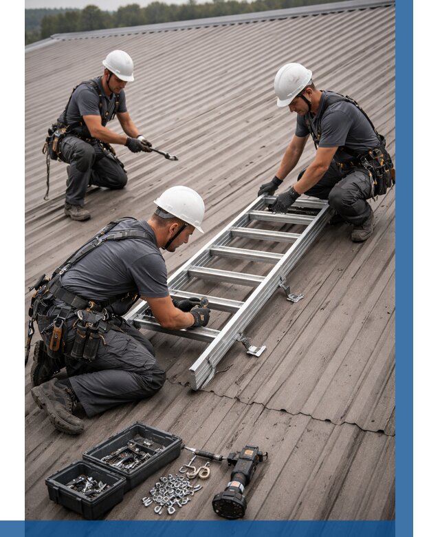 Монтаж кровельной лестницы в Ялуторовске от 4648 р. | ВЫСОТНИК-Лтр