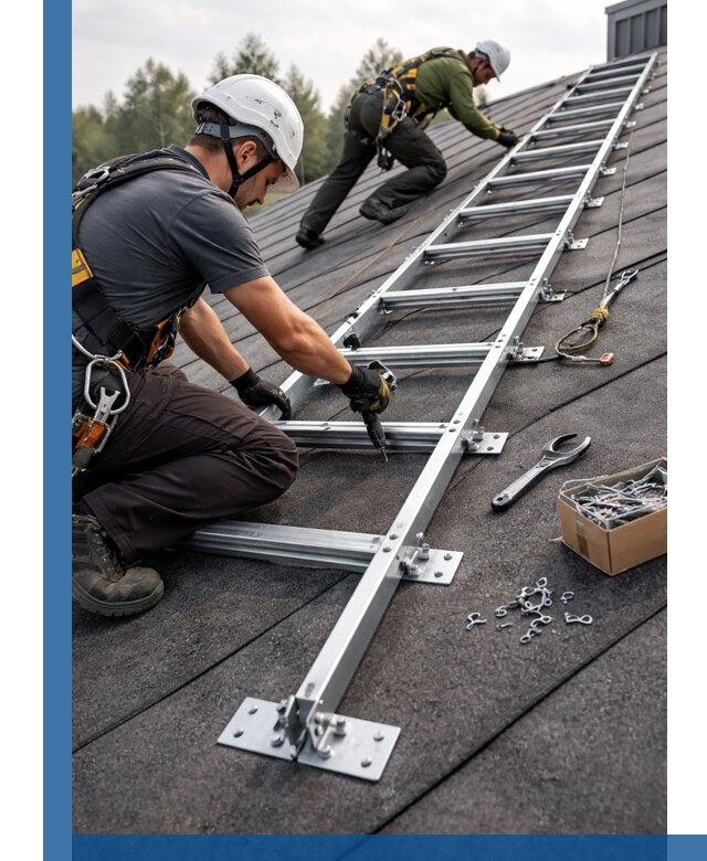 Профессиональный монтаж кровельной лестницы в Ялуторовске под ключ