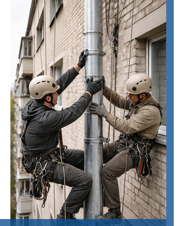 Замена водосточных труб в Ялуторовске от 6714 р. | ВЫСОТНИК-Лтр