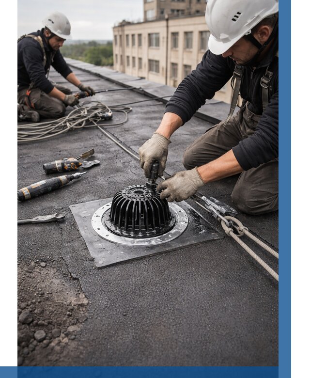 Установка водосточных воронок в Ялуторовске цена от 3615 р. | ВЫСОТНИК-Лтр