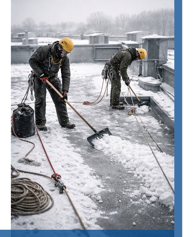 Очистка крыши от снега в Ялуторовске от 7747 р. | ВЫСОТНИК-Лтр