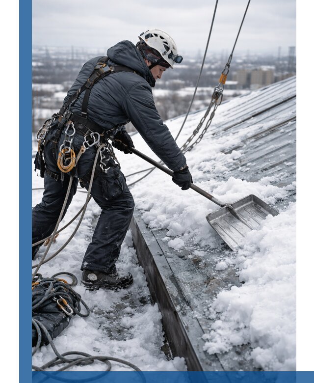 Профессиональная очистка кровли от снега и наледи в Ялуторовске