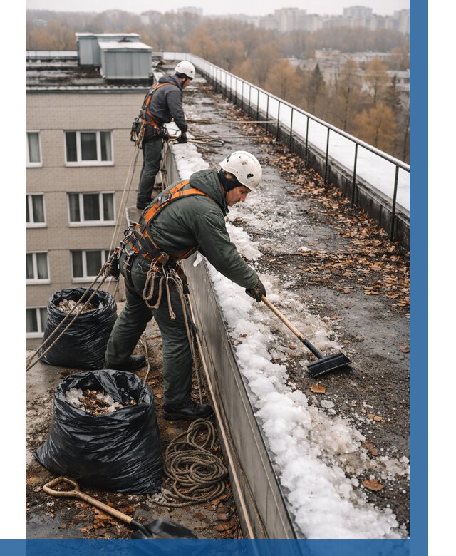 Очистка кровли по периметру в Ялуторовске от 568 р. | ВЫСОТНИК-Лтр