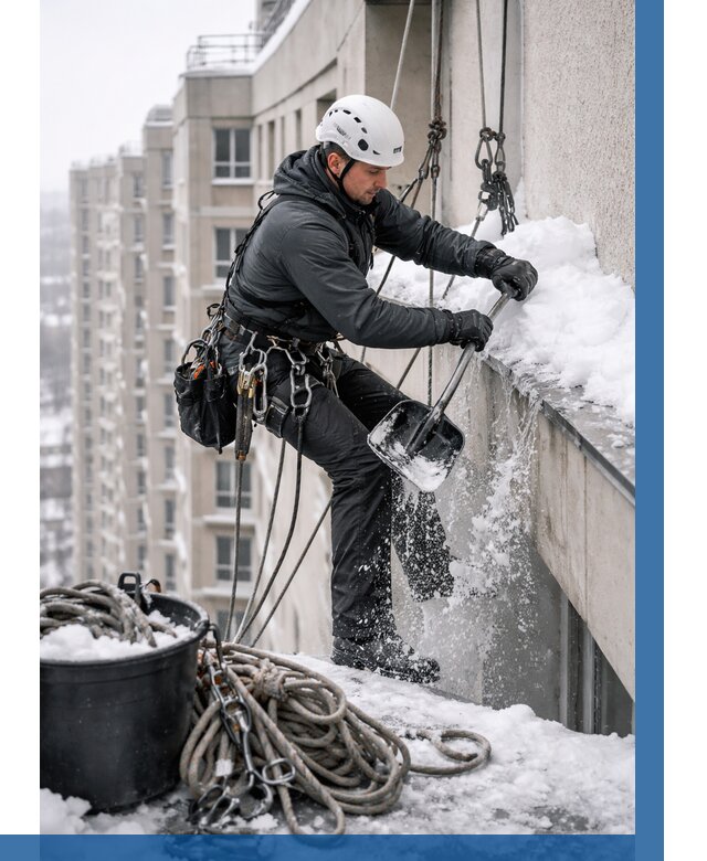 Очистка карнизов от снега в Ялуторовске от 310 р. | ВЫСОТНИК-Лтр