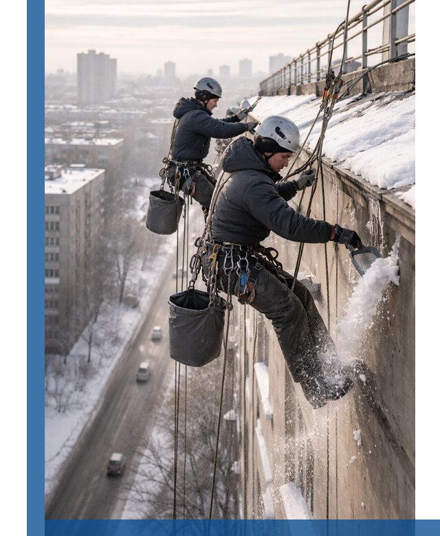 Очистка карнизов от снега в Ялуторовске профессионально и безопасно