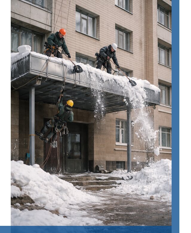 Очистка козырьков от снега в Ялуторовске от 3615 р. | ВЫСОТНИК-Лтр