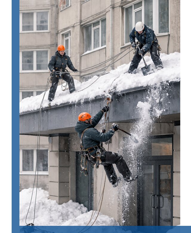 Безопасная очистка навесов от снега в Ялуторовске круглогодично