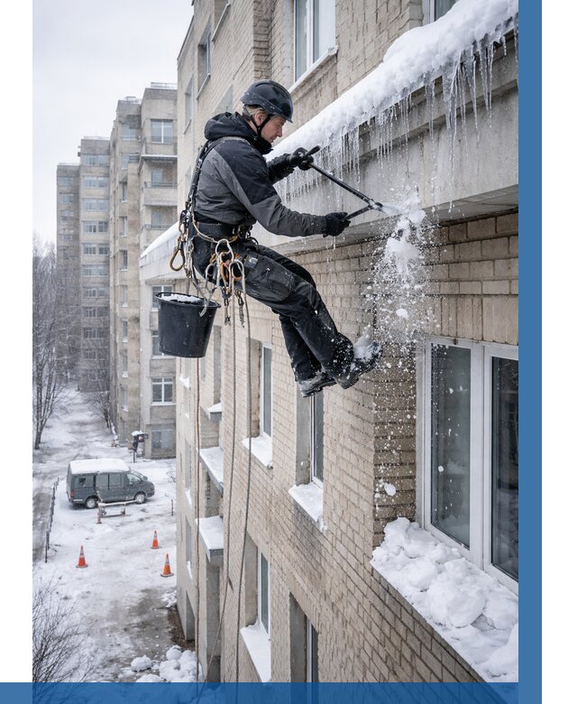 Удаление наледи с карнизов в Ялуторовске от 362 р. | ВЫСОТНИК-Лтр