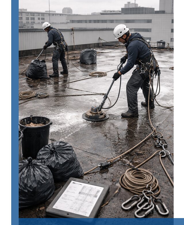 Плановая очистка кровли по графику в Ялуторовске для безопасности