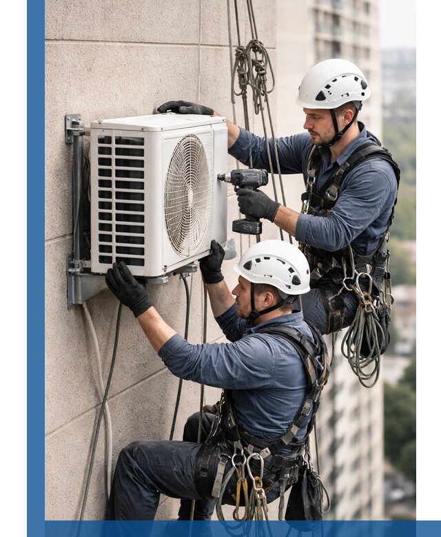 Монтаж внешнего блока кондиционера в Ялуторовске установка и крепление