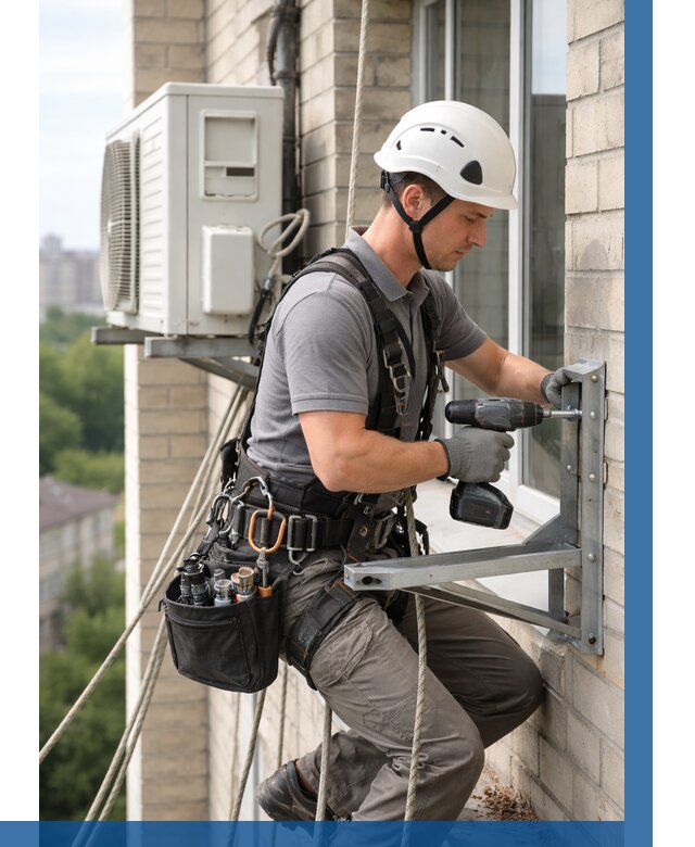 Установка кронштейнов кондиционера в Ялуторовске от 3615 р. | ВЫСОТНИК-Лтр