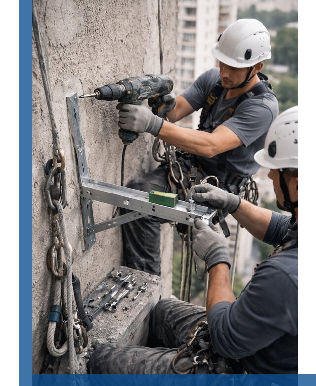 Установка кронштейнов кондиционера и крепежа в Ялуторовске