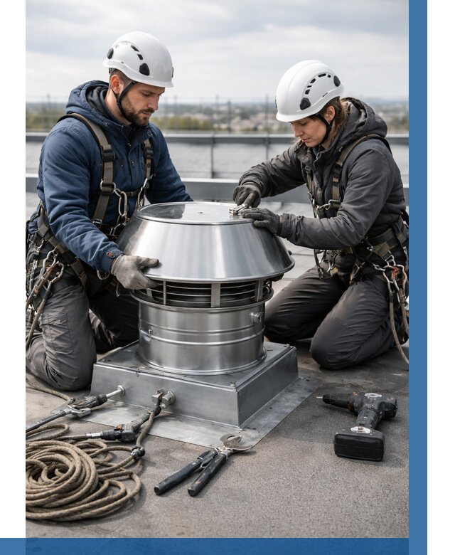 Установка дефлекторов на кровле в Ялуторовске от 4648 р. | ВЫСОТНИК-Лтр