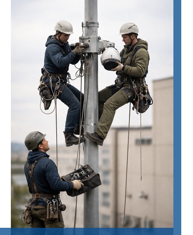 Установка видеокамер на мачте в Ялуторовске от 8780 р. | ВЫСОТНИК-Лтр