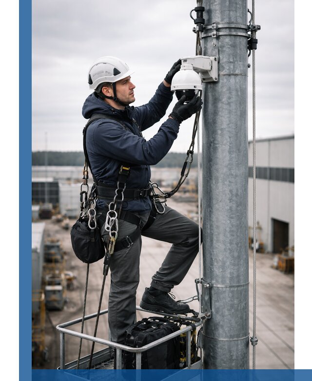 Профессиональная установка видеокамер на мачте в Ялуторовске